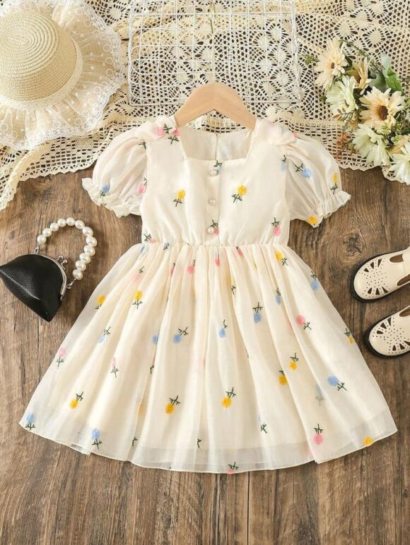Toddler Girls’ Floral Cotton Dress